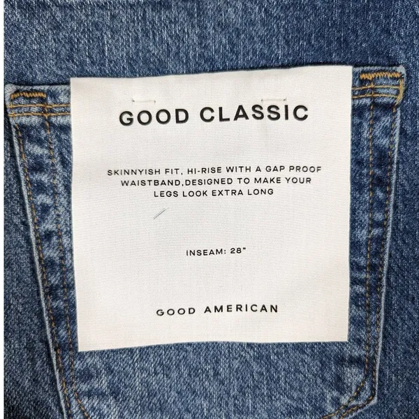 Good American‎ Good Classic Raw Hem Jeans 0/25 NWT - Image 7