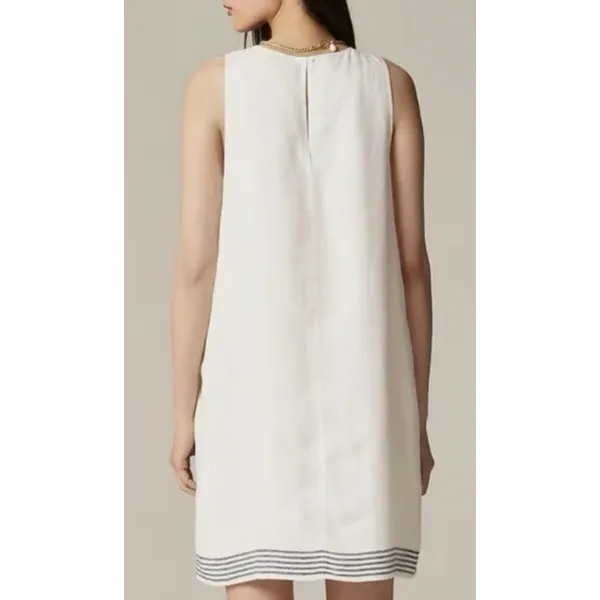 J.Crew Maxine Sailor Stripe Dress Linen A Line White Preppy Retro Resort XS NWT - Image 4