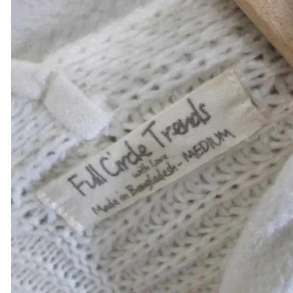 Full Circle Trends Sweater Sz Med Lace‎ Up Back Cable Knit Y2K Light Academia - Image 3