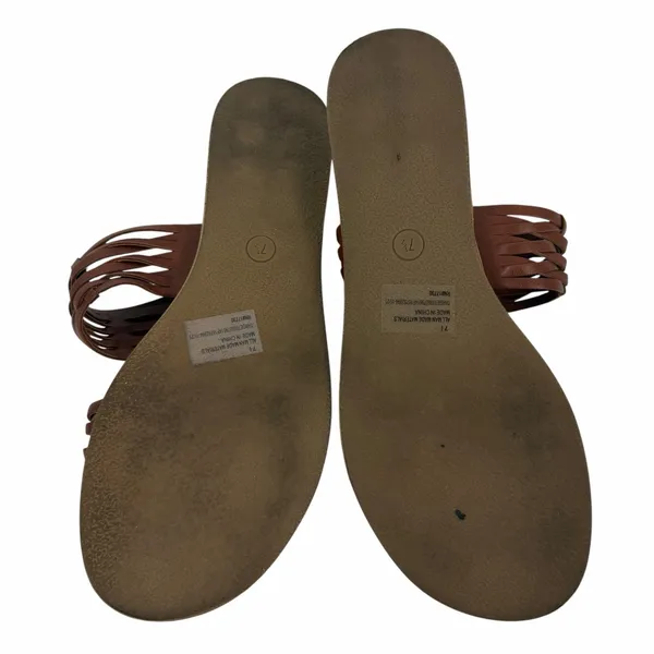 Universal Threads Addie Two Band Flat Slide Sandal Brown Size 7.5 - Image 9