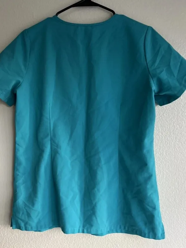 FIGS Catarina Women’s Sz S Scrub Top Teal Blue Technical Collection One Pocket - Image 6
