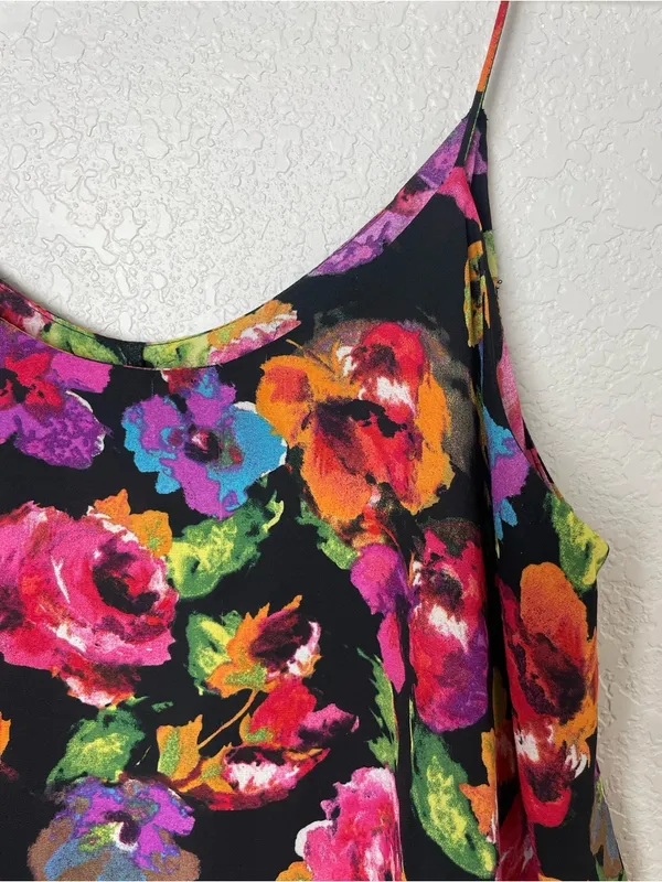 Paper Crane Black Floral Two Layer Camisole Size XL - Image 2