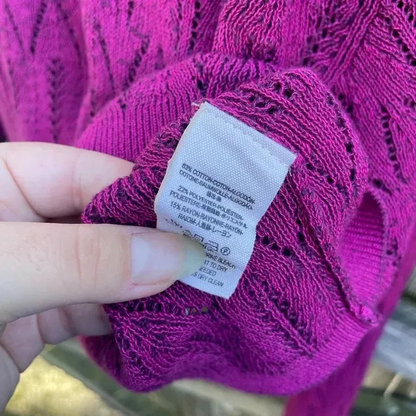 Free People Purple Cropped Pointelle Knit Dolman Sweater - Image 3
