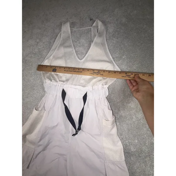 FP Movement Free People Hot Shot Cargo Romper Off White Mesh V-Neck Xs - Image 9