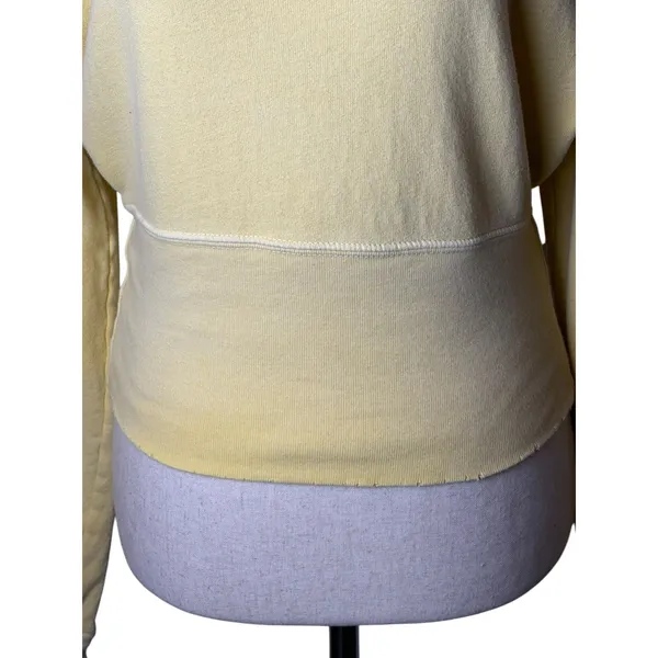 n:PHILANTHROPY Reeves‎ Sweatshirt Women Small Yellow Crop Distressed Streetwear - Image 6