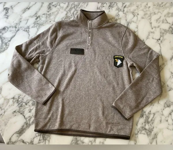 NWT J crew Marled fleece half-snap pullover Sz M Sold Out - 3 cuts box cutter - Image 4