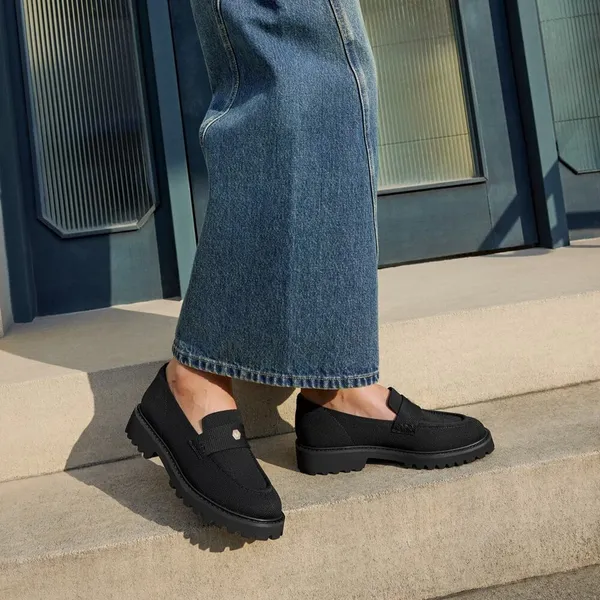 Vivaia Francesca Platform Chunky Heel Penny Minimalist Preppy Black Loafer 10.5 - Image 3