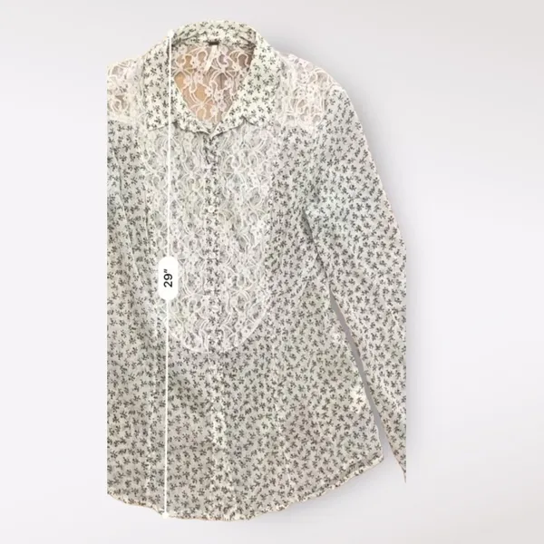 Free People All‎ That Glitters Button Down Shirt Size S - Image 4