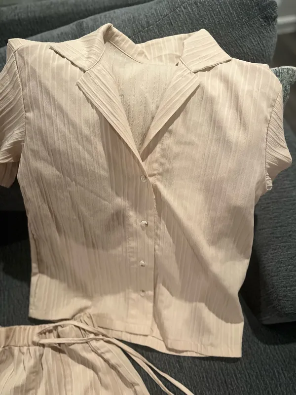 Cream short set Tan - Image 2