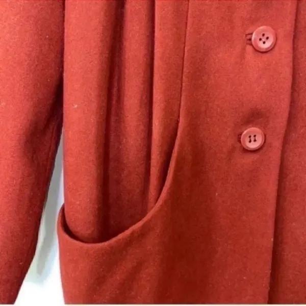 H&M Wool Blend Oversized Red/Plum jacket (Size 4) - Image 7