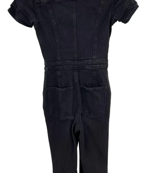 Good American Fit For Success Zippered Jumpsuit In Black099 Denim Size 1 / Small - Image 11