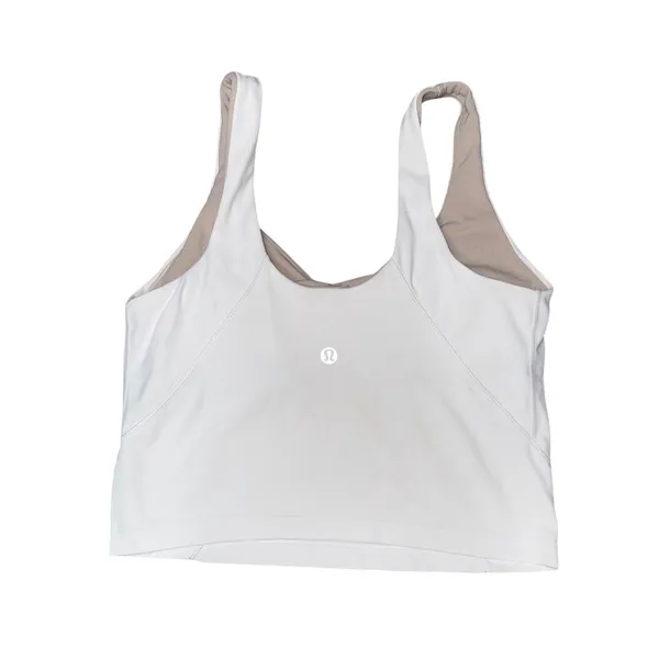 Lululemon Align Tank Top Women Size 4 White Excellent Reversible Nulu Cropped - Image 2