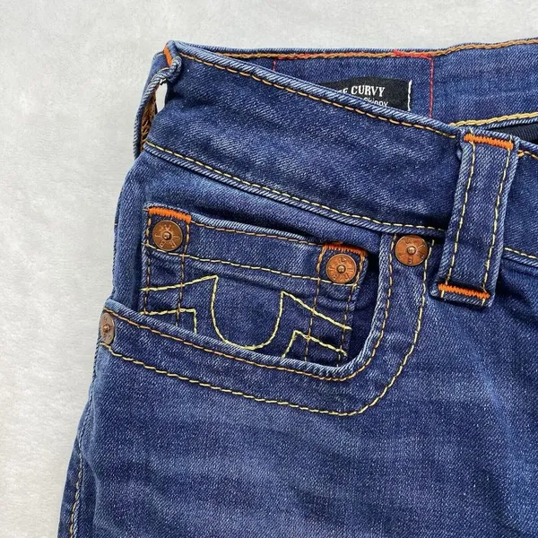 True Religion Jeans Women's 30 Jennie Curvy Mid‎ Rise Super Skinny medium wash - Image 7