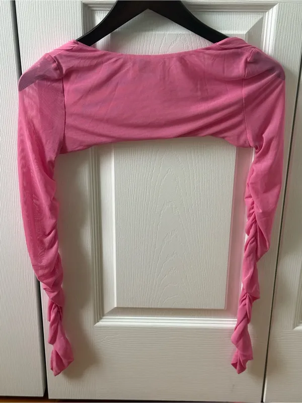 Outcast Pink Mesh Bolero Shrug - Image 3