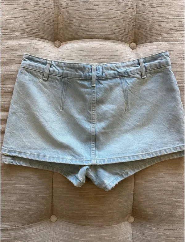 Free People We The Free Peekaboo Denim Skort - Image 6