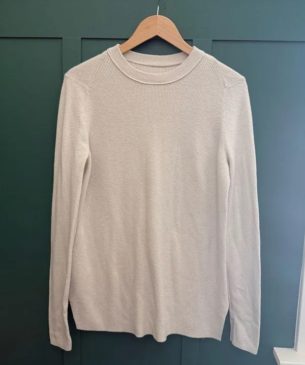 Lululemon Take It All In Cotton-Blend Crewneck Sweater White Opal Ribbed - Image 3