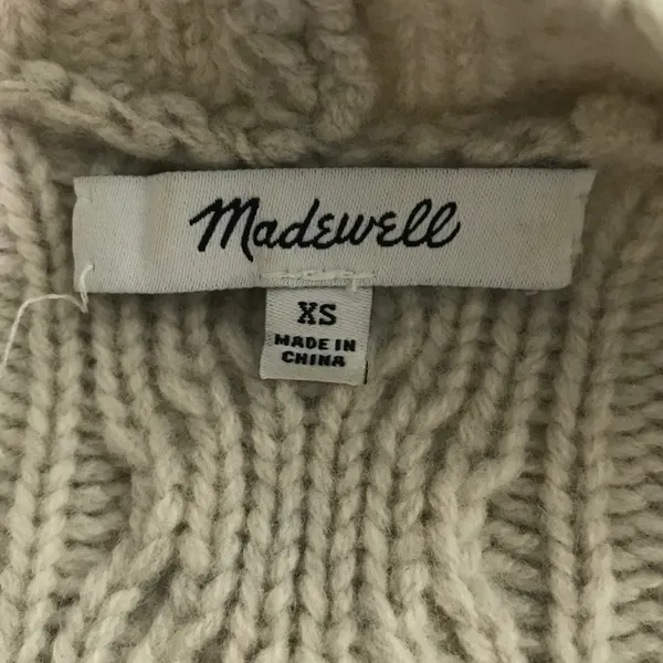 Madewell Cableknit Fringe Cardigan Sweater Tassel Merino Wool Chunky XS - Image 7