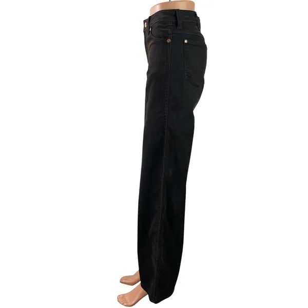 Wrangler Women's Black High Rise Wide Leg Baggy Palazzo Denim Jeans Size 24x32 - Image 2