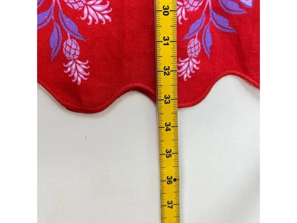 NWOT Farm Rio Red Porcelain Garden Scalloped Linen Midi Skirt Size XS - Image 11