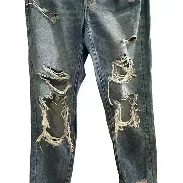 American Eagle Women's Tomgirl Distressed Boyfriend Jeans Size‎ 4 waist 28 Blue - Image 4