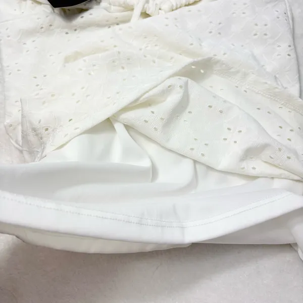 FASHIONOVA Chic Cream Spaghetti Strap White‎ Mini Dress Size L - Image 9