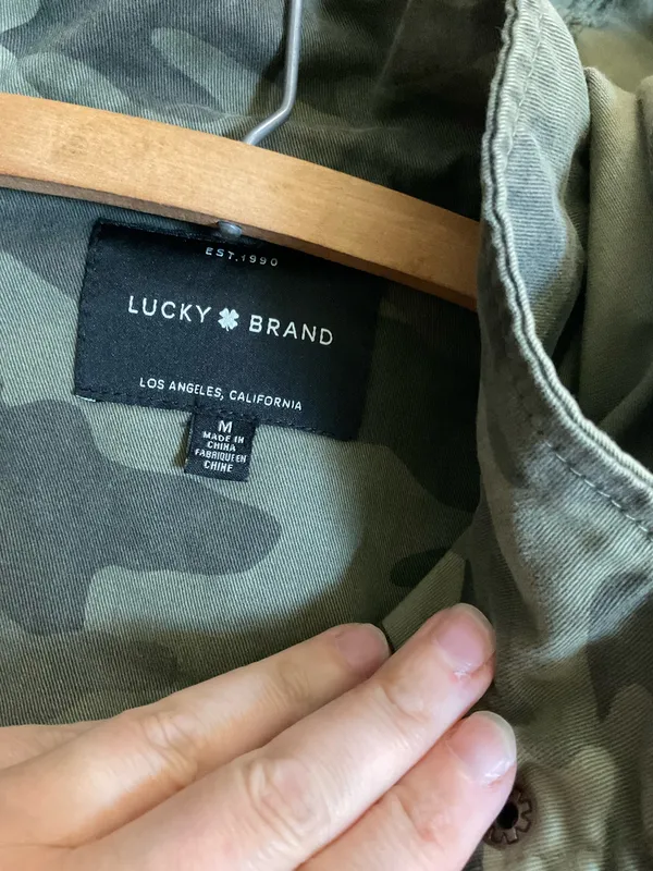 Lucky Brand Camo Coat Green Parka Anorak Jacket Women’s - Image 2