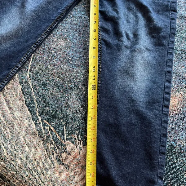 Wrangler Blue Straight Leg Jeans Classic Style Drawstring Pants Distressed SZ 10 - Image 10