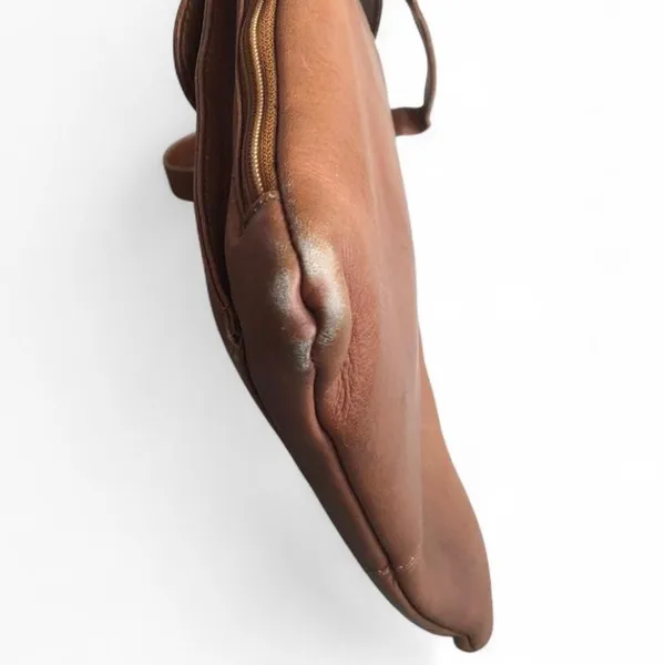 Vintage HOBO INTERNATIONAL - Brown Leather Pocket Crossbody Bag Purse - Image 5