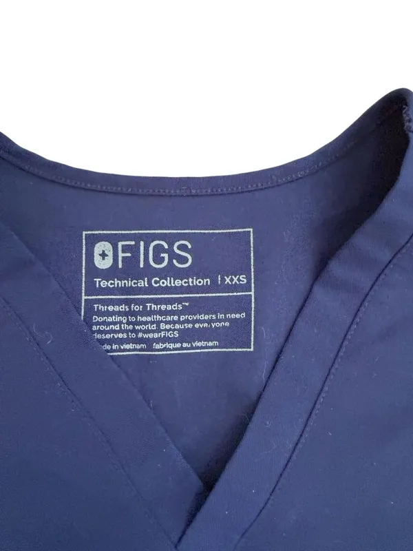 FIGS Navy V Neck Scrubs Top Size XXS Womens - Image 3