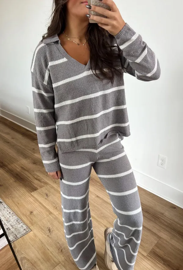 These Three Boutique Striped Lounge Set - Image 2