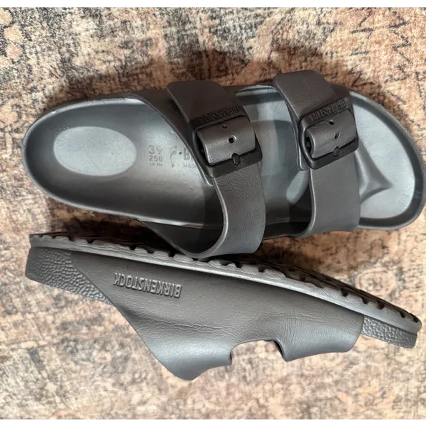 Birkenstock Arizona EVA Sandals Metallic Anthracite Waterproof Slides 8 Gray - Image 3