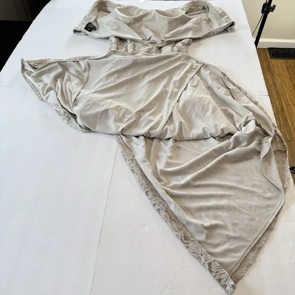 Alex Evenings Ivory Beige Glitter Lace Off Shoulder Formal‎ Maxi Dress Size 10 - Image 11