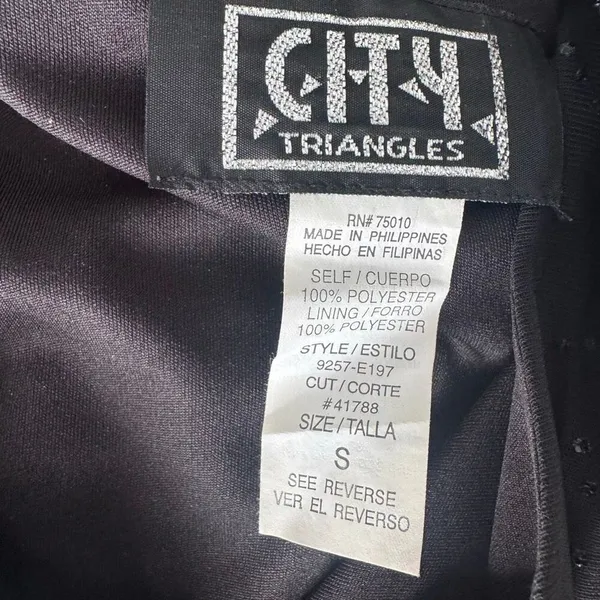 VTG Y2K City Triangles Fairy Core Whimsigoth Black Mesh Dress - Image 8