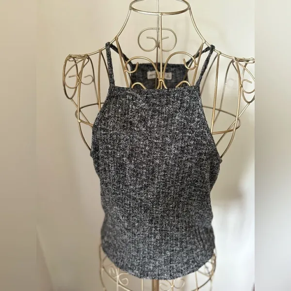 Abercrombie & Fitch Marled Knit High Neck Halter Tank Top Size M - Image 8