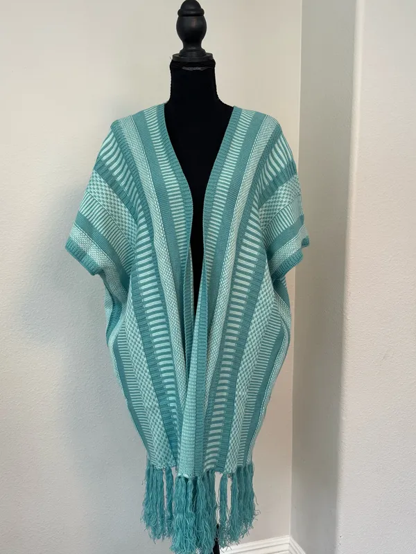 NWT Anthropologie Akemi + Kin Teal Fringe Kimono Cardigan - Image 7