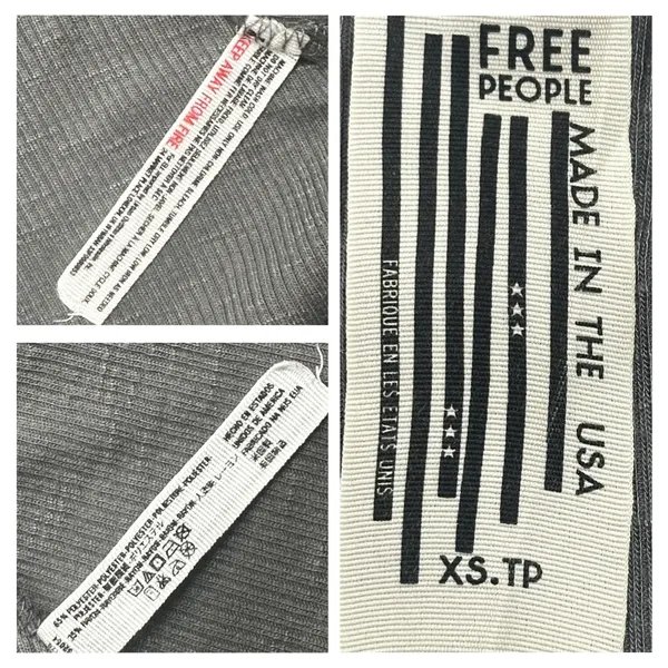 Free People Ribbed Swing Tank Gray Flowy Flare Stretch Casual Top Size XS - Image 8
