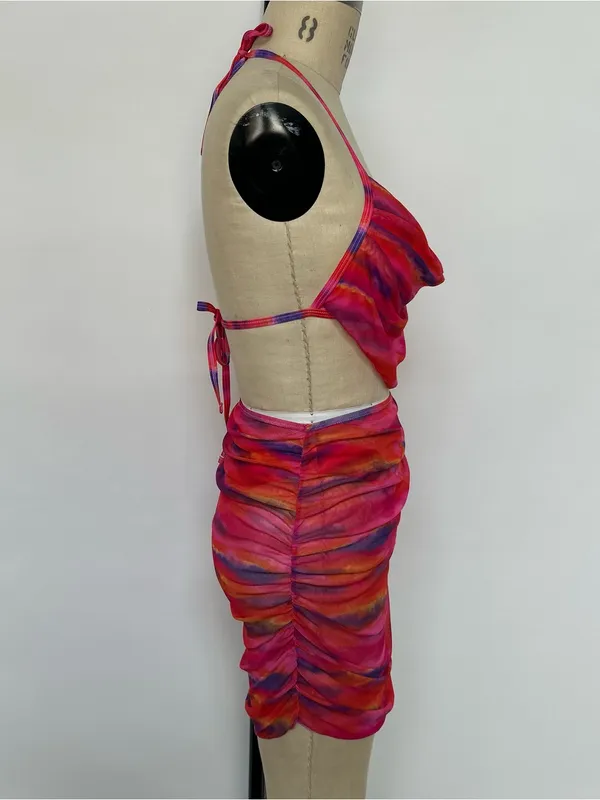 Draped Ruched Pink Multi - Image 2