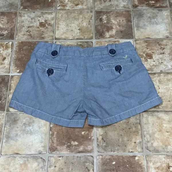 American Eagle Blue Cotton Mid Rise Shorts Size 2 - Image 2