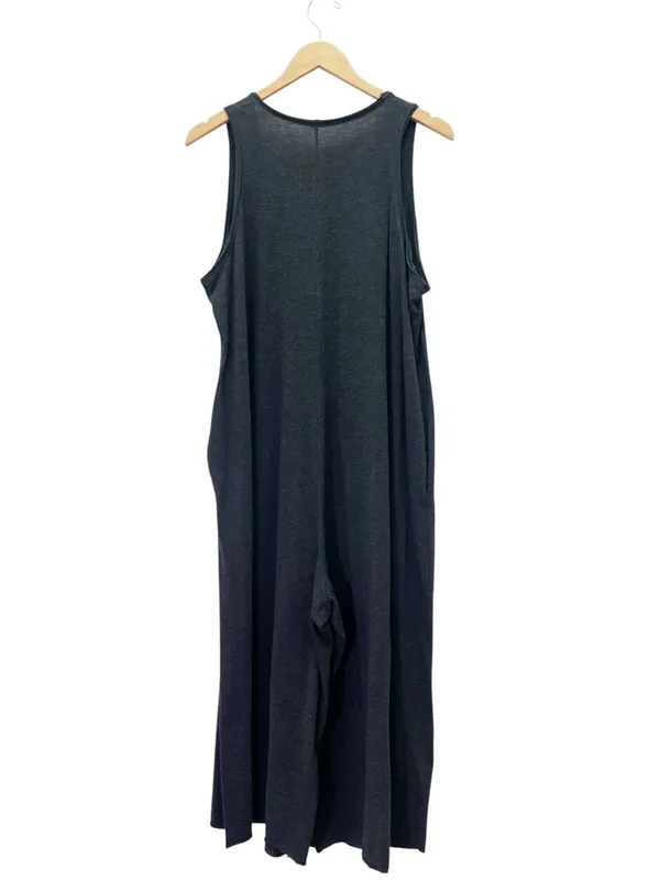 Natural Life One Size Charcoal Gray Wide Leg Lounge Jumpsuit Sleeveless Pockets - Image 4