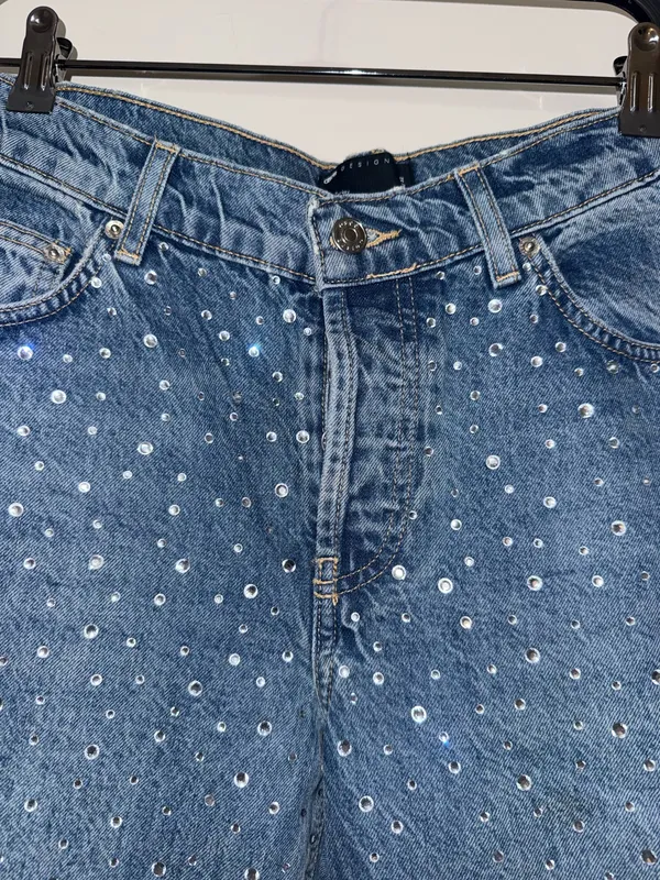 Diamanté jeans ASOS Design Blue Size 28 - Image 5