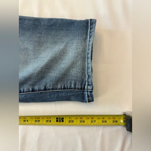 Flamingals 90's Trend Straight Leg Casual Hi Rise Jeans Button Fly Stitch Detail - Image 7