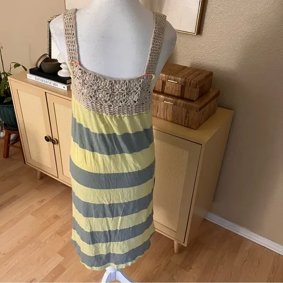 FREE PEOPLE‎ NWT Luca Crochet Stripe Knit Dress/Tunic Size Small - Image 3