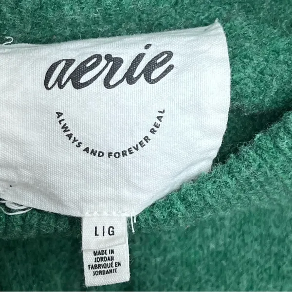Aerie oversized green cable Knit Sweater size L - Image 2
