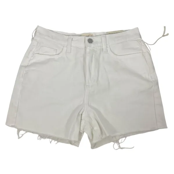 Universal Threads High Rise Cotton Boyfriend Shorts White Size 0 - Image 4
