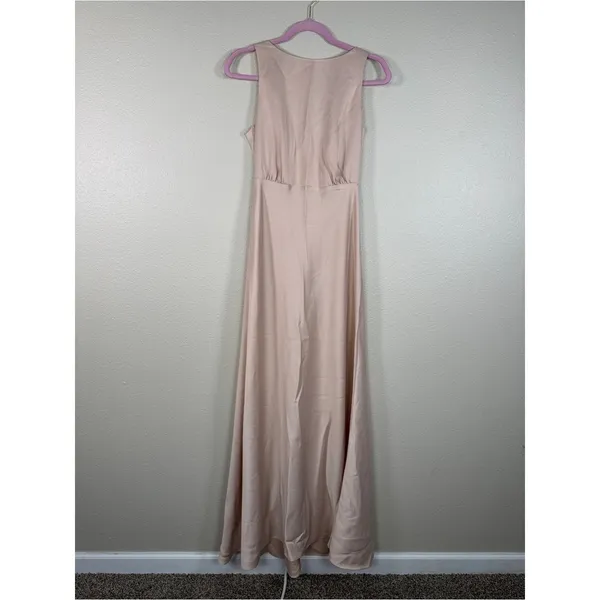 Sachin & Babi Pale Pink Maxi Dress Womens 0 Formal Bridesmaid Satin Floor Length - Image 11