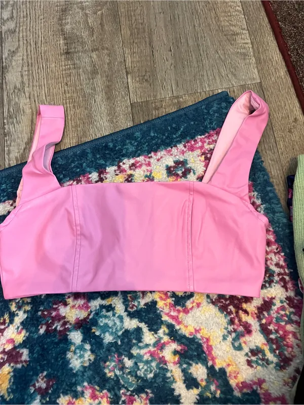 Edikted Pink Square-Neck Crop Top - Women's Sleeveless Bralette - Image 5