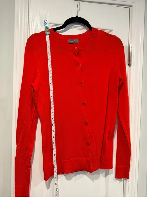 NWOT Style & Co Size S Red Lightweight Button Front Cardigan Sweater Rayon Blen - Image 3