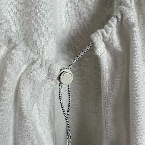 Free People Rundown Tunic White Open Back Oversized Fit Pullover Sweatshirt L - Image 3