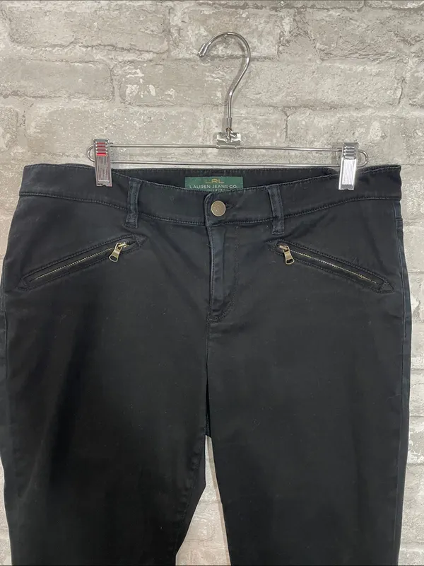Ralph Lauren Black Coated Plush Denim Jeans - Image 2