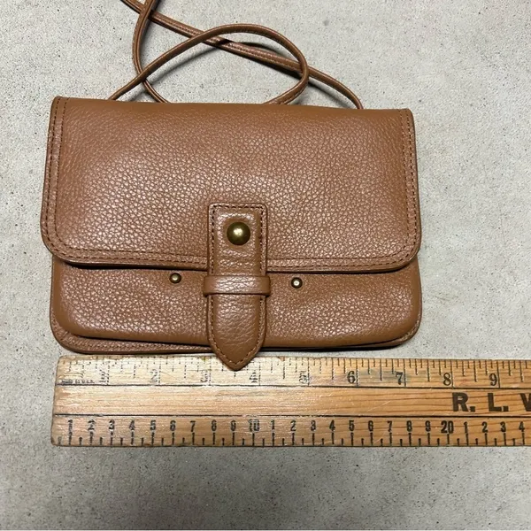 Lucky Brand Liza Convertible Wallet Crossbody Brown 100% Leather Pebbled - Image 8